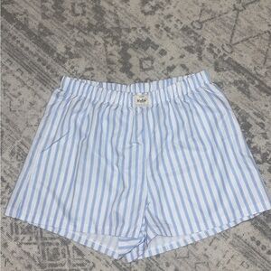 Blue and White Striped boxer shorts